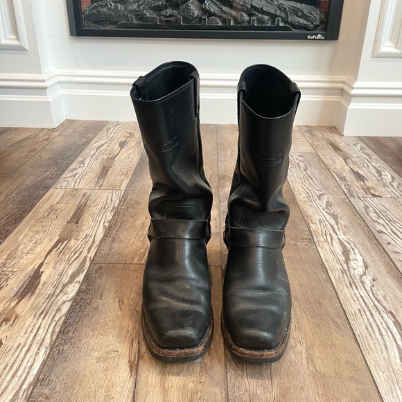 Harley Davidson Men’s Black Leather Harness Boots - Picture 2 of 7